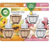 Air Wick Plug in Scented Oil Refill, 5 ct, Hawaii and Vanilla & Pink Papaya, Air Freshener, Essential Oils