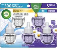 Air Wick Plug in Scented Oil Refill, Fresh Linen and Lavender, Air Freshener, Essential Oils, 5 Count,Fresh Linen and Lavender