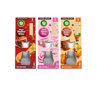 Air Wick Reeds Diffusers 42ml x3 Variety Pack | Warm Mulled Wine, Smooth Pumpkin Ginger Chai, Cosy Rose Tea