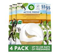 Air Wick Vanilla Honeysuckle Gel Freshener, Pack of 4, Long-Lasting Odour Eliminator up to 55 days, Home Fragrance, Multi-Pack Scented Gel for Kitchen and Bathroom, Pet Odour Neutraliser