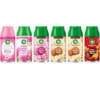 Air Wick Variety Pack Freshmatic Refills 250ml Pack of 6 | Velvet Vanilla Latte, Cherry Blossom, Pink Sweet Pea, Warm Mulled Wine