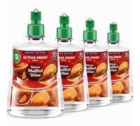 Air Wick Warm Mulled Wine Active Fresh Refill 228ml | 4 Pack | Fragrances lasts up to 70 days based on lowest setting, Infused with 2x more natural essential oils