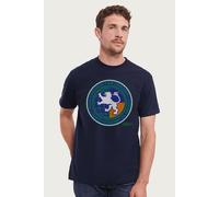 Air Zamunda Lion Globe Logo Coming To America T-Shirt Coming To America Navy S