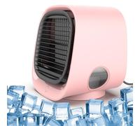 Airabreeze Air Conditioner,Airabreeze Portable Air Conditioner,Air Cooler with Led Nightlight,3 Speed Settings, Instant Cooling in 90 Seconds (Pink)