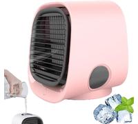Airabreeze Air Cooler, Portable Airbreeze Air Conditioner, Air Conditioner Portable With LED Nightlight, 3-Speed Usb Desktop Cooler, Lightweight For Home Office Travel (Pink)