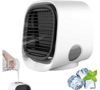 Airabreeze Air Cooler, Portable Airbreeze Air Conditioner, Air Conditioner Portable With LED Nightlight, 3-Speed Usb Desktop Cooler, Lightweight For Home Office Travel (White)