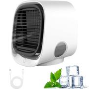 Airabreeze Portable Air Conditioner, 3 Speed Settings, with LED Nightlight, Instant Cooling in 90 Seconds, for Bedroom, Office and Camping (white)