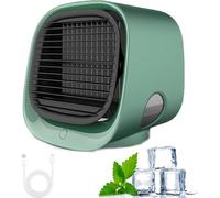 Airabreeze Portable Air Conditioner, 3 Speed Settings, with LED Nightlight, Instant Cooling in 90 Seconds, for Bedroom, Office and Camping (green)