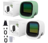 Airabreeze Portable Air Conditioner, Portable Airbreeze Fan Humidifier & Scent Dispenser, 2025 Aira Breeze Air Cooler Fan with Tank & LED Nightlight, 4 Speed Settings, Cooling in 90 Seconds (2pcs-b)