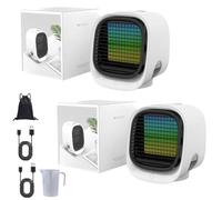 Airabreeze Portable Air Conditioner, Portable Airbreeze Fan Humidifier & Scent Dispenser, 2025 Aira Breeze Air Cooler Fan with Tank & LED Nightlight, 4 Speed Settings, Cooling in 90 Seconds (2pcs-a)