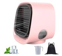 Airabreeze Portable Air Conditioner, Portable Airbreeze Fan Humidifier & Scent Dispenser, 2025 Aira Breeze Air Cooler Fan with Tank & LED Nightlight, 4 Speed Settings, Cooling in 90 Seconds (Pink)