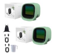 Airabreeze Portable Air Conditioner, Portable Airbreeze Fan Humidifier & Scent Dispenser, 2025 Aira Breeze Air Cooler Fan with Tank & LED Nightlight, 4 Speed Settings, Cooling in 90 Seconds (2pcs-f)