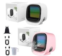 Airabreeze Portable Air Conditioner, Portable Airbreeze Fan Humidifier & Scent Dispenser, 2025 Aira Breeze Air Cooler Fan with Tank & LED Nightlight, 4 Speed Settings, Cooling in 90 Seconds (2pcs-c)