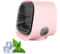 Airabreeze Portable Air Conditioner, with Tank & Led Nightlight, 4 Speed Settings, Cooling In 90 Seconds(Pink)