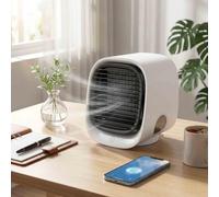 Airabreeze Portable Air Cooler, Personal Evaporative Cooling Fan (White)