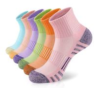Airacker Athletic Quarter Socks with Cushion Running Ankle Socks for Men Women 6 Pairs, Multicolor, 7.5-12 UK