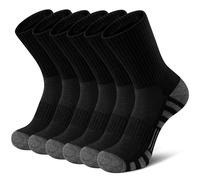 Airacker Men&Women's Athletic Ankle Socks 6 Pairs Performance Sport Athletic Running Socks Cushioned Breathable Low Cut Socks - black - Shoe Size：6-9