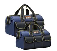 AIRAJ 2 Piece Portability Tool bags,14 Inch & 16 Inch Wide Mouth Tool Organiser With 5 Pockets, Multifunctional Small Tool Storage Bag for Various Tools,Electrician Carpenter Mechanic
