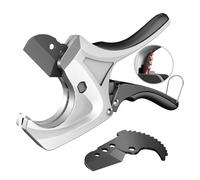 AIRAJ Heavy Duty Ratchet Pipe Cutter, 64mm Plastic Pipe Cutter, PVC Pipe Cutter with Sharp Sk5 Blade,Plumbing Pipe Cutters for PVC/PP/PEX/PPR,One-Handed Quick Cutting,for Plumbers and Repairmen