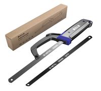 AIRAJ Junior Hacksaw,Compact Metal Saw,with 2 HSS Flexible Bi-Metal Saw Blades,Hacksaw for Metal,Wood,Plastic Cutting,Aluminum Alloy Frame,PP+TPR Rubber Handle,for Use in Confined Spaces