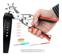 AIRAJ PRO Leather Hole Punch,Upgraded Version Belt Puncher with 6 Round Holes,Heavy Duty Revolving Plier Tool Hole Punch Set,Suitable for Belts,Bands,Straps,Pet Collars,Shoes,Cards