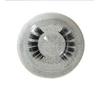 AIRAO 3D Individual False Eyelashes Extension Kit Natural Long Thick Dramatic Strip Fake Lashes - 100% Miss Kiss Box 1 Pair Package Young Pink Round Box 3D11