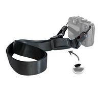 AIRBELL - AirStrap camera strap with hiding place for the Apple AirTag, holder hidden in strap, with quick change system and adjustable from 80 cm to 140 cm, black, Länge 80-140cm