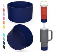 Airboat Upgrade 2PCS Protective Silicone Boot Bumper for Stanley Quencher Adventure 40oz 30oz IceFlow 20oz 30oz Tumbler, Water Bottle Bottom Sleeve Cover Accessories for Stanley Mug Cup(Dark Blue)