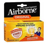 Airborne Crafted Blend Immune Support Vitamin C 1000 mg Effervescent Tablets - Zesty Orange - 10 ct