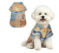 airborne seagulls Breathable Hawaiian Dog Shirt Summer Button Up Top for Small Medium Dogs XL