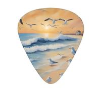 airborne seagulls Stylish and durable guitar picks, three types of thin, medium and heavy guitar picks (12 pieces), suitable for guitar, bass, electric guitar, ukulele,