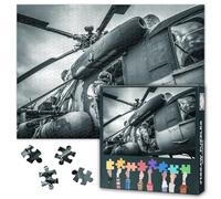 Airborne Soldier Jigsaw Puzzle 1000 Pieces Combat Helicopter Jump Puzzle Special Forces Air Assault Mission Tactical Warfare Game Style Puzzle for Adults 27.5 x 19.7 Inches