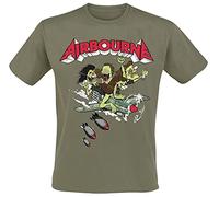Airbourne T Shirt Nitro Band Logo Official Mens Green One Size