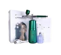 Airbrush Air Compressor Kit Nano Sprayer Water Oxygen Injector Gun for Nail Art Tattoo Crafts Cake Makeup Effortless Precision Consistent Spray(Green Style C)