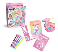 Canal Toys Airbrush Art Kawaii Poster Kit | Electronic Airbrush Tool with Markers & Reusable Stencils | Spray, Mix & Layer Colours to Create Cute Kawaii Art - Craft Set for Kids