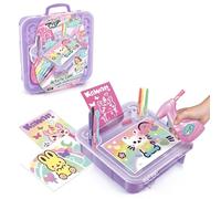 Airbrush Art Activity Case | Customise Posters with an Electronic Airbrush Tool Using Washable Chalk Pens - Childrens Gift Ages 6+ | Arts and Crafts Toy, 8 Colours + 10 Stencils | Styles May Vary