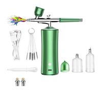 Airbrush Cleaner, Cordless Airbrush, Package Size 18 * 15 * 5cm, Adjustable Spray(Pink/Green) Airbrush Cleaning Kit Airbrush For Nails with Charging Cable,Nails Cordless Portable