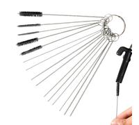 Airbrush Cleaning Brushes, Poker Cleaning Kit with 5 Stainless Steel Brushes, 10 Cleaning Needles for Outboard Motor ATV