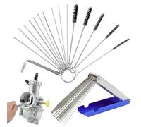 Airbrush Cleaning Kit Spray Gun Cleaning Kit Through-Hole Needle 15,Hexagonal Wrench 1, Blue Brush Storage Box, Carbon Dirt Torch Welding Cleaner Set for Motorcycle Atv Auto Welder Lawn Equipment
