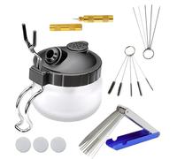 Airbrush Cleaning Kit Tools Spray Gun Cleaning Pot with Air Filter Mat and Holder, Nozzle Cleaning Needle 5 Cleaning Needles 5 Cleaning Brushes 1 Cleaning Needle 6 Extra Filters