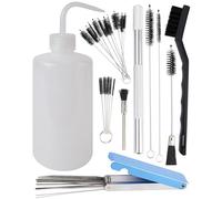 Airbrush Cleaning Kit with 13-Piece Cleaning Needle Set, 16 oz Cleaning Bottle, Mini & Large Brushes, Spray Gun Cleaner Tools for Airbrush Nozzles, Paint Cups, Fluid Tips and Small Parts