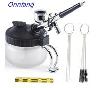 Airbrush Cleaning Pot Stabilizer Bottles Holder Paint Station Glass Jar Bottles Filter Frosted Compressor Optional Set A-C As Picture A2