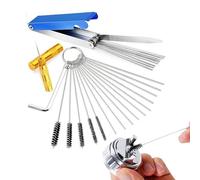 Airbrush Cleaning Set, Carburettor Cleaning Set, Carburettor Carbon Dirt Cleaner Cleaning Tools, Durable Burner Tip Cleaner, Practical Tip Cleaner for Motorcycle, ATV and Moped Sc