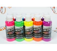 Airbrush Colors Createx Fluorescent paint set 10 pcs. by SprayGunner