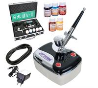 Airbrush Compressor Kit Premium Model Paint Kit + 5x Paints