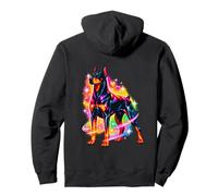 Airbrush Doberman Colorful Dog Art Design Pullover Hoodie
