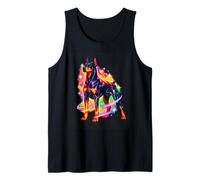 Airbrush Doberman Colorful Dog Art Design Tank Top