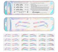 Airbrush Eyebrow Stickers, Rainbow Eyebrow Tint Tape Stencils with High Arc/Medium Arc/Flat Eyebrow Options (D-24 Pairs Per Bag)