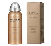 AirBrush Foundation Spray, Full Coverage Powder Foundation for Mature Skin, Cream to Powder Makeup with Brush, Moisturizing & Lightweight for Dry Skin, Easy to Use Silky Mist for All People(Beige)