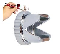 Airbrush Front Cap, Spray Paint Pen Distance Cap Set, Hollowed-Out Petal Diffuser Tomahawk Flared Flat Top Caps, Airbrush Needle Caps Replacement for Spraying, Alloy